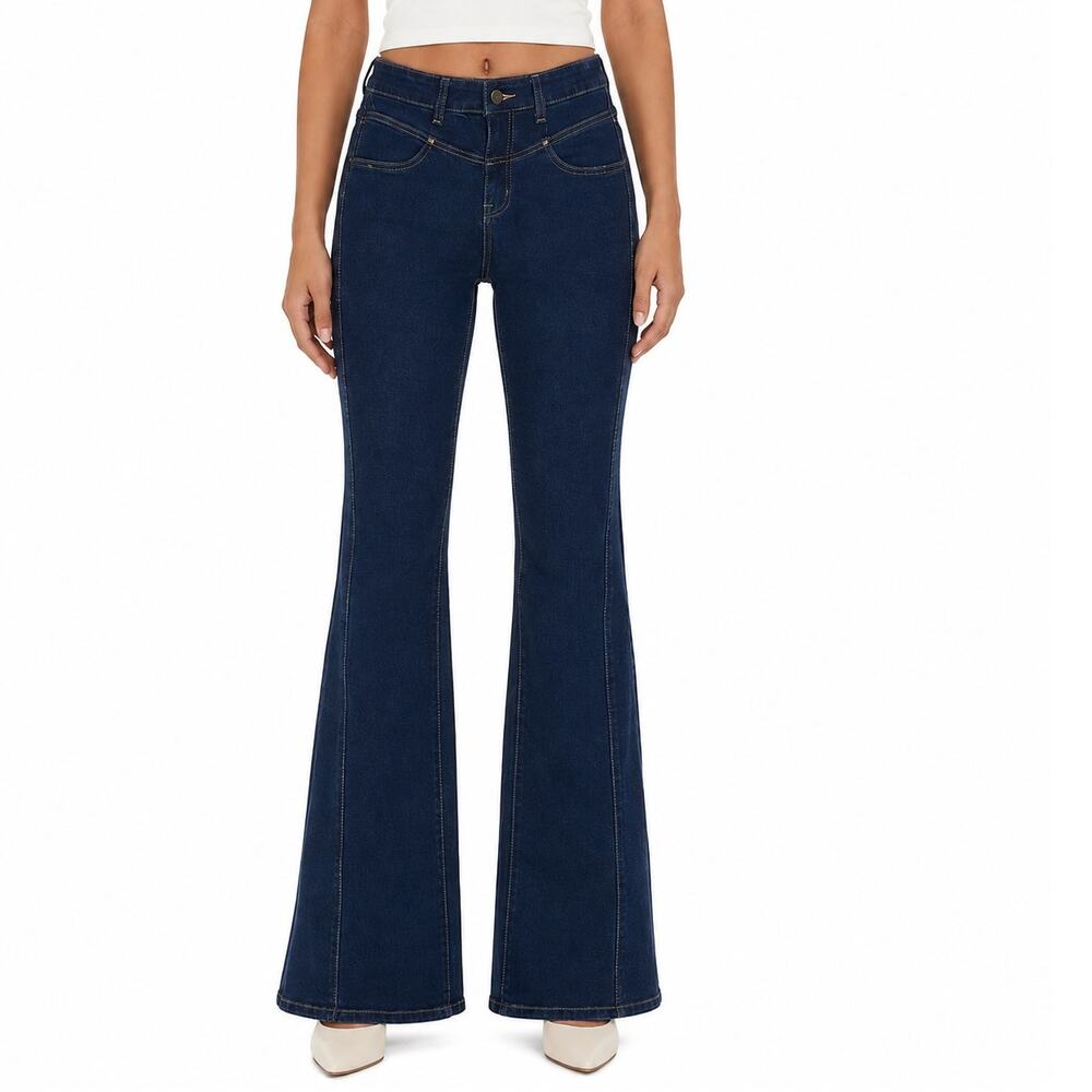 GUESS 🌿Iconic Flare Jeans Women’s Size 28 Dark Wash Stretch Y2K High Rise Denim